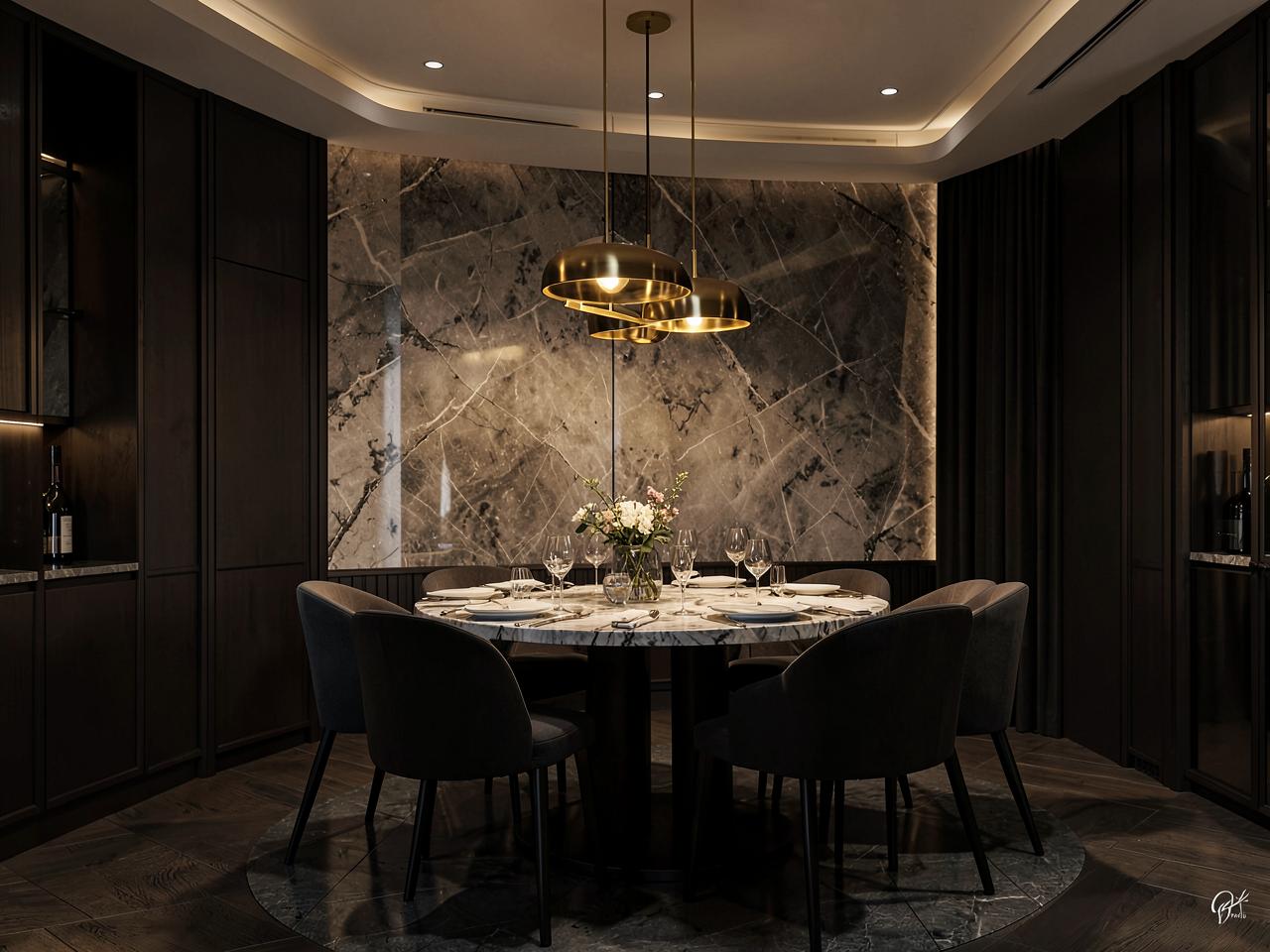 Dining Area interior work by Ideal Decore